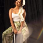 Sanjana Tiwari Instagram - Tropical dreams, studio backdrop. 🌴💕 Shot by @ikriosgokul Styled by @anand.aries Hair and makeup by @noormakeup_mehndi