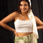 Sanjana Tiwari Instagram - Tropical dreams, studio backdrop. 🌴💕 Shot by @ikriosgokul Styled by @anand.aries Hair and makeup by @noormakeup_mehndi