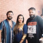 Sanjjanaa Instagram - It was a night full of fun .. and I happened to bump into a couple of my film industry Friends coincidently … the very talented & energetic boys @all_ok_official & @niranjan_deshpande … & my friend @sri.devi_roy ❤️ At the launch of a restaurant in the city … I really enjoyed using my complete make up products by @official_dermacol_india , check out how flawless and HD their base is … my super classy dress was customised by Gayathri @riddhi_99design … Photographed by @mahesh_maahi8 Karnataka, Bangalore