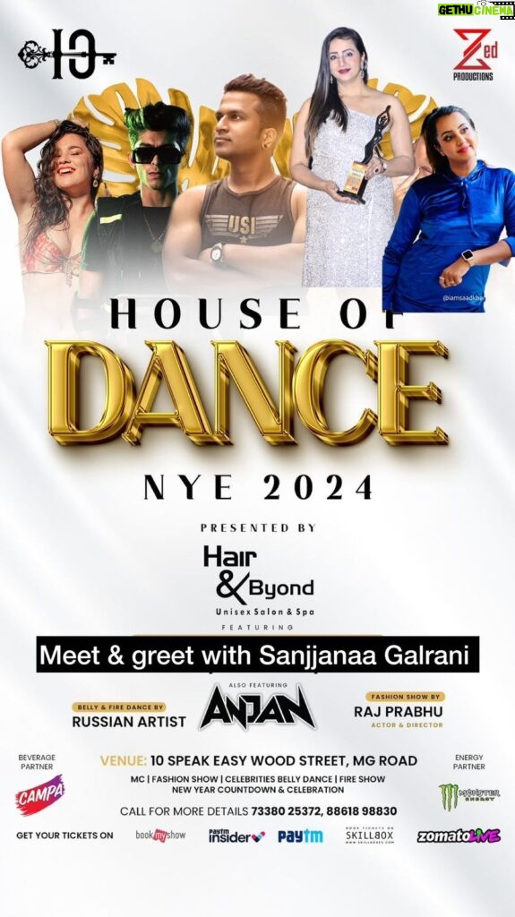 Sanjjanaa Instagram - I’m so looking forward to meet and greet with my dear friends and fans at @10speakeasy … dancing to the tunes of celebrity star DJ @djanjanz ❤️ what’s more we are bringing this New Year in with a lot of style and extravaganza performances by Professional Russian Belly dancers … A designer fashion show … also a whole lot of MTV. Roadies stars are going to be joining me to bring in 2024 together. 7338025372 call on this number and book the tickets right now. It is just priced at 999 rupees for girls and 2000 for boys. What’s more you call on the above number and claim 30 % discount as you are my well wisher .. they also have the gold lounge and platinum lounge at different prices for people of all categories ❤️ don’t miss this opportunity to meet and greet with me. 🌸 lots and lots of love. I can’t wait to give you all the big shout out and a big big hug on this New Year eve celebration together. So the venue is in the heart of #nammabengaluru in the most classy lounge @10speakeasy . Karnataka, Bangalore