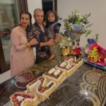 Sanjjanaa Instagram - On this special day, I want to extend the warmest and most heartfelt birthday wishes to the incredible Dr. Azeez, the one who holds the key to my heart. Words cannot express the depth of my love for you. Your presence in my life has brought endless joy and happiness. Oh, and I must mention that the dress I am wearing, a true embodiment of elegance and beauty, is courtesy of the amazing @iyra_designstudio. It perfectly complements the radiance that you bring into my life. ❤️🌸 The creation of cake, oh how it captivates my heart, was ingeniously crafted by the talented @sstella_blr. Karnataka, Bangalore