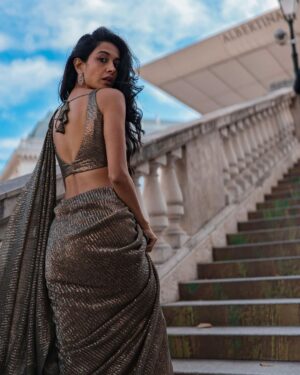 Sarah Jane Dias Instagram - my, what nice arms you have 😜
.
sari - @yeh_lehenga_nahi_mehenga 
hair and makeup - @sarahjanedias
styling and accessories - @hansichika 
photography - @sevenenis 
.
#photoshoot #vienna #austria #sari #saree #indianwear #prestitchedsaree
