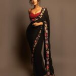 Seerat Kapoor Instagram - Careful with the pataka 😉 Styled by: @officialanahita Saree: @cyynosurepune Blouse: @varunchakkilam Earrings: @ajnaaofficial Kada & ring: @adornablesbysonalimehra Makeup by: @khateejakhanofficial Hair by: @bhanu_makeup_hairstylist Style team: @pranathivarma.k Pic: @epics_by_pradeep
