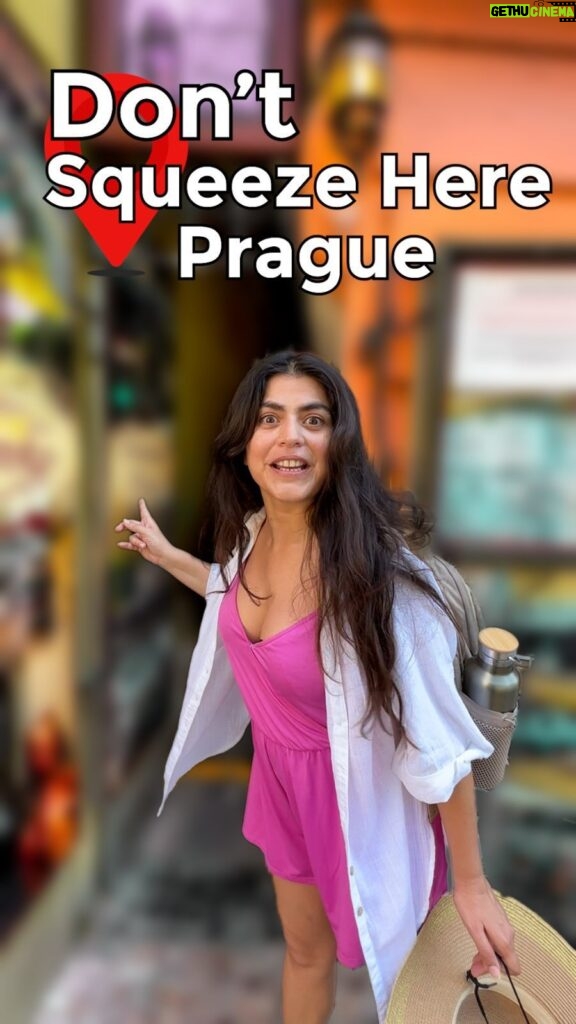 Shenaz Treasurywala Instagram - We have streets like this in india where bikes and goats and humans all pass- without traffic lights 🚦 Anyway, this is the narrowest street in Prague. It is only 70 centimeters wide at its narrowest point. Features The street has two traffic lights at either end to indicate when it’s occupied. The street is actually a fire escape. You can press a button on either end to signal a “walk/don’t walk” traffic light. Location The street is located in the Mala Strana area. It’s sandwiched between two buildings on U Luzickeho Seminare Street. At the other end of the street is a Čertovka restaurant. #narroweststreet #narroweststreetinprague #narrowestalleyprague Prague, Czech Republic