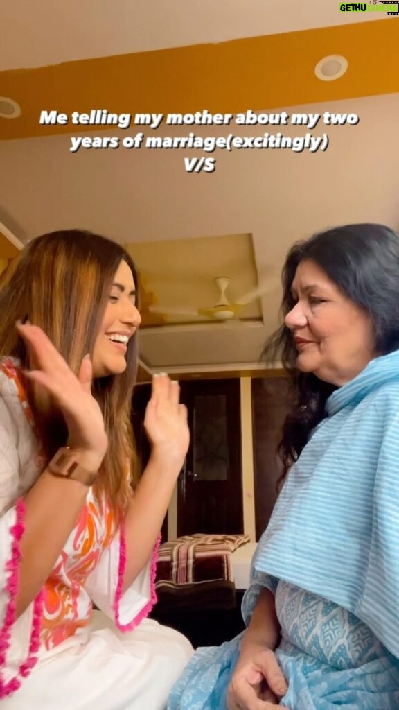 Shireen Mirza Instagram - Shaadi ka laddoo 😉 Just check out my mumma’s expression OMG 🫠🤭 #mother makeup #fashion #love #photography #instagood #fyp #entertainment #ootd #viral #reelitfeelit #reelsinstagram #motherdaughter #love #jaipur #comedy #funny #laugh #mumma
