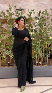 Shireen Mirza Instagram - Festive playlist on repeat ✨ Wearing @meenabazaar HMUA- @nidhiguptamakeovers #makeup #fashion #love #photography #instagood #fyp #photooftheday #hair #trending #wedding #delhi #indian #suit #audio #entertainment #dance #ootd #promotion #ad #viral #reelitfeelit #reelsinstagram #kutkutbajra #punjabi