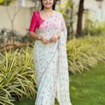 Shiva Jyothi Instagram - You live, you learn, you upgrade ❤️🫰❤️ Saree @label_dishana ❤️ #newpost #instagram #instagood #sareelove #saree #nature #happiness #shivajyothi #jyothakka