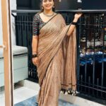 Shiva Jyothi Instagram - Life goes on with or without, whoever or whatever 😊😍 Saree @label_dishana ❤️ #newpost #instagram #instagood #mondayvibes #mondaymotivation #weekbegins #postivevibes #saree #sareelove