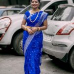Shiva Jyothi Instagram - 💙💙💙💙 Saree& blouse @glorious_threads_by_divya ❤️❤️ Makup & hair @glamm_makeup_by_ranee ❤️ Pic @thehashtag_photography ❤️ #newpost #instagram #instagood #saree #sareelove #festival #celebration #jyothakka #shivajyothi