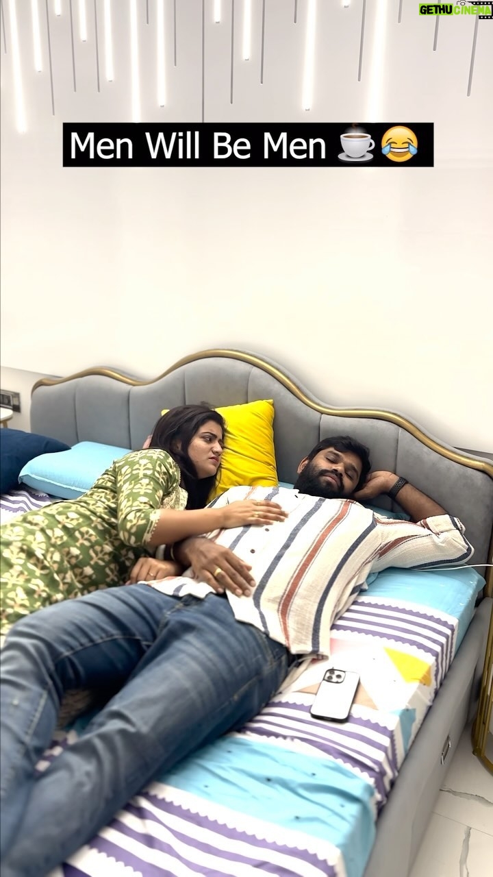 Shiva Jyothi Instagram - Men will be Men 🫣 .. . . . #menwillbemen #couple #couplegoals #content #contentcreator #shivajyothi #jyothakka #comedy