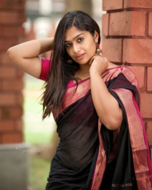 Shobanaa Uthaman Instagram - Go with the flow of life...because what's meant for you will come effortlessly 🖤✨
Photography : @prismatic_photography_7 
Saree : @chettinad_fancy_sarees 
.
.
.
.
.
. 
.
.
.
.
.
#chennai#ootd#kollywood#bollywood#pose#instadaily#instagood#instacool#model#modelling#saree#saree#tamilponnu#promoter#promotion#collaboration#vijaytv#vijaytvserial#vijaytelevision#vijaytvshow#muthazhagu