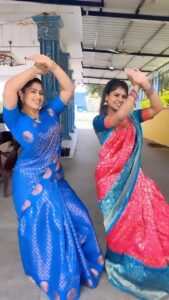 Shobanaa Uthaman Instagram - Rammaiyaa #jawan . . . . . . . . . #muthazhagu #shootingspot #tamilponnu #saree #dancereels #jawan #nayanthara #sharukkhan #tamilreels #trendingreels #trending #instagood #love, #photooftheday #fashion #beautiful #happy #cute #followｍe #picoftheday #instadaily
