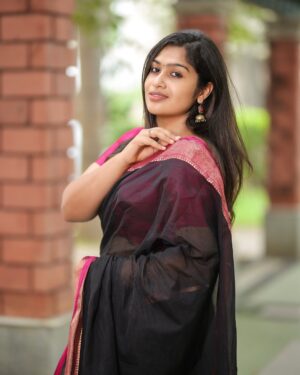 Shobanaa Uthaman Instagram - Yes! I overthink l...but also i overlove🖤
 Photography: @prismatic_photography_7 @shutter_camerax 
Saree : @chettinad_fancy_sarees 
.
.
.
.
.
. 
.
.
.
.
.
#chennai#ootd#kollywood#bollywood#pose#instadaily#instagood#instacool#model#modelling#saree#saree#tamilponnu#promoter#promotion#collaboration#vijaytv#vijaytvserial#vijaytelevision#vijaytvshow#muthazhagu