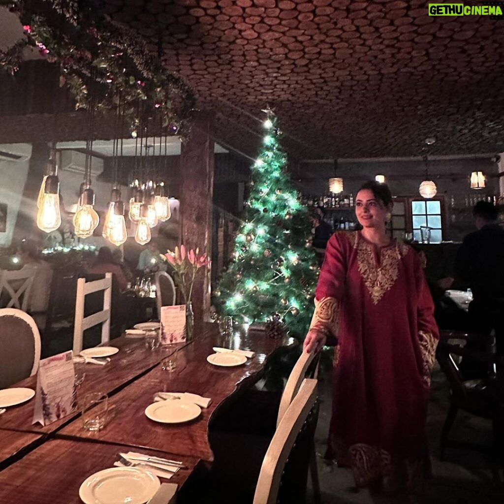 Shruti Sodhi Instagram - I love our country…from Diwali to Christmas we bask in the spirit of different festivals with so much enthusiasm ❤️ Couldn’t help but soak in the #christmas flavour at this super cute place😍 #shrutisodhi #christmas #vibe #spiritofjoy #december Music & Mountains Hillside Cafe