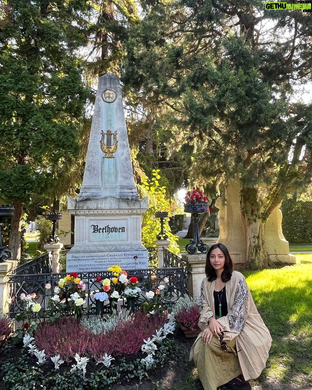 Shweta Basu Prasad Instagram - Dump . Images: 1. Munich 2. Wolfgang Amedeus Mozart’s residence that’s converted to a museum, Salzburg. 3. “The last judgement” by Peter Paul Rubens at @pinakotheken Munich 4. 🐹 5. At Ludwig Van Beethoven’s grave, Vienna (Franz Shcubert, Brahms and Strauss rest in the same cemetery ❤️) 6. 💁🏻♀️ 7. Dachau concentration camp memorial 8. Cinema cafe Berlin 9. I want to call this image “I am my mother’s shadow” hehe 😁 10. Berlin . Mom and I went to 11 museums, plus exhibitions, 2 concerts and finally watched Barbie! . P.S. the spot where Adolf Hitler died with a self-inflicted gunshot is now a car parking lot. A car parking lot.