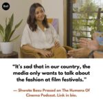 Shweta Basu Prasad Instagram – Simping over cinema in the new episode of The Humans Of Cinema Podcast with @shwetabasuprasad11 , where we talk about film festivals, making your first film, favourite fils, Shabana Azmi and a lot more. Link in bio.