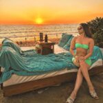 Sidhika Sharma Instagram - In a sunset state of mind 😉 Wearing @hunkemollerindia Finns VIP Beach Club