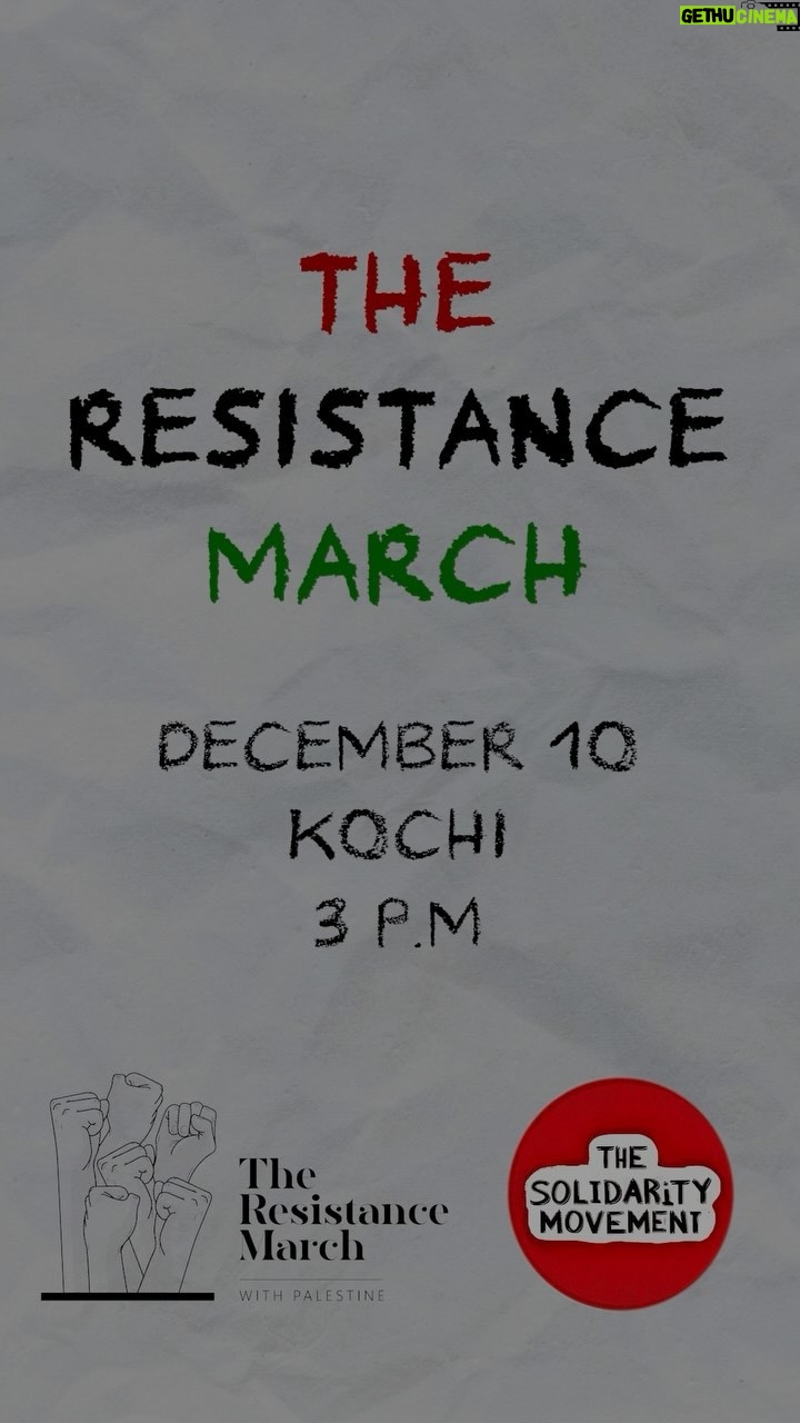 Sija Rose Instagram - ‼️24 HOURS TO GO‼️ The Resistance March is a citizen-led gathering on World Human Rights Day to bring more attention to the ongoing genocide in Gza and invite more people into the movement to stand in solidarity with the people of Pal and their valiant resistance. The March will be flagged off sharp at 3pm from Gandhi statue at Rajendra Maidan.The rally will proceed to Marinedrive Helipad with speeches and performances hosted there from 5-7pm. PLEASE NOTE: 🍉We only allow Pal flags to focus our solidarity on the community most impacted and focused on in this very moment. 🍉Discriminatory language or behaviour exhibited on placards or towards anybody based on their gender, sexuality, religion, caste, or others will not be tolerated. 🍉Incase of any emergency or concern or support needed, please look out for those with tags that say “VOLUNTEER - THE RESISTANCE MARCH” 🍉If you’re flying into Kochi by yourself and/or are coming to a March for the first time and/or feel unsafe due to your identity or anxious in general because of which you would appreciate to be tagged with a buddy, DM us with “BUDDY” and we’ll organise one for you on site. 🍉Preferably wear black to amplify the call for ceasefire. 🍉Kindly carry caps if you’re sensitive to the sun. 🍉Bring your placards and kuffiyehs and flags. Everything that screams Pal are welcome, including yourself! 🍉Please carry water in bottles with you. We will have additional water supplies on site. 🍉Washrooms are accessible at the venue. 🍉We have medics and police on site to help navigate any emergencies. 🍉Please respect and cooperate with our crowd-control volunteers. See you there‼️AL OUT✊🏽🍉‼️ Kochi,Kerala