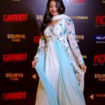 Sonal Monteiro Instagram - 🤍🩵 Wearing @arulaa_by_rashmianooprao .. Hair - @makeover_by_praveen Captured by @the_eyecapture ❤️ . #sonalmonteiro #garadi #premiere #celebrityshow #dboss #dbossgaradi #yograjbhat Orion Mall
