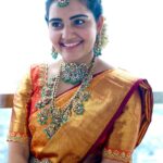 Sonia Singh Instagram - Gorgeous @soniya_singh31 in our exclusive handcrafted victorian nakshi collection made with the finest CZ’eds and finished off with 22k gold micron plating. The craftsmenship involved in carving each temple motif is an indication of the quality we promise to offer. Call or message us on +91 8669626666 to shop online.