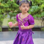 Sridevi Ashok Instagram - When God overheard us say “that @sitara_chintala was not that hard and we could handle another,” God uttered “challenge accepted!” Sitara dress : @kid.sbucket My saree : @lfab_creations