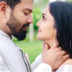 Surabhi Santosh Instagram - Ever Ours 🤍 🎶 @pranavchandranofficial . . . Photography @sk_abhijith Lehenga @iktara.in Bangalore, India