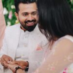 Surabhi Santosh Instagram - To meeting a stranger, falling in love and deciding to choose one another everyday for the rest of our lives. When you know, you know🤍 Film by @sk_abhijith Lehenga @iktara.in #engagementhighlights #engagementvideo #keralabrides #whiteengagement #happyvai