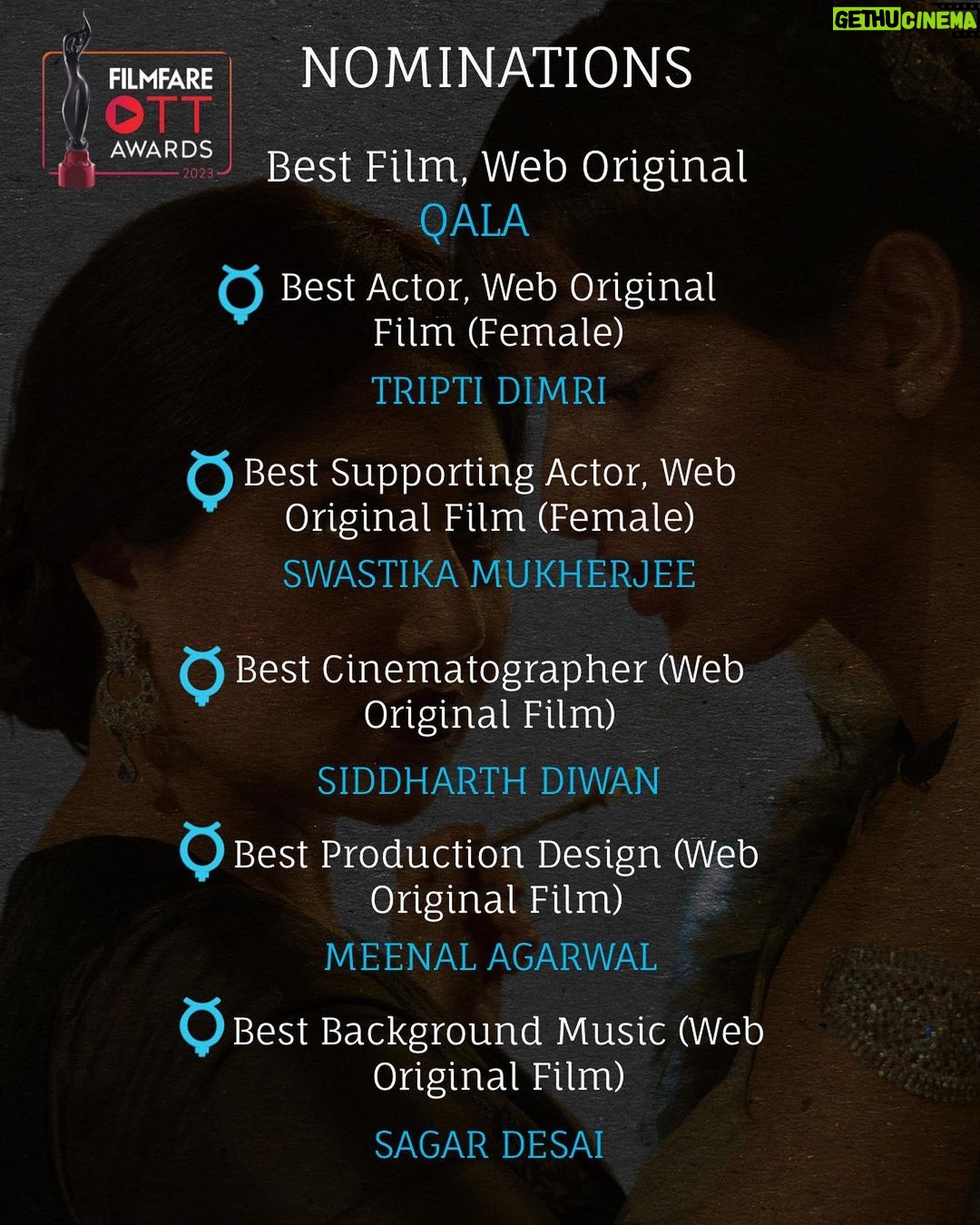 Swastika Mukherjee Instagram - Super excited to share the nominations for @filmfare OTT awards 2023. Feels good to have our work acknowledged. And year 2023 couldn’t have ended in a better way 💖 Congratulations to all the nominees. Criminal Justice @pankajtripathi @rohansippy @bbcstudiosindia @applausesocial Qala Thank you @anvita_dee for trusting me with Urmila Manjushree. @tripti_dimri @siddharthdiwan @officialcsfilms @lifaafa_ @jiteshpillaai Sir, thank you for always considering my work 💙