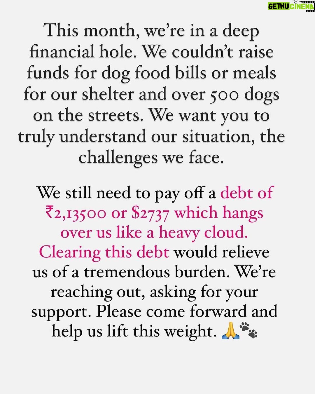 Swastika Mukherjee Instagram - Please help @love_shade_for_animals clear their Debt & Feed Hungry Tummies 🍲💔 To donate: PAYTM/GPAY/PHONEPE -6386674176 OR PAYPAL ID - loveshadeforanimals@gmail.com ( link mentioned in bio) OR ACCOUNT DETAILS Name - LOVE SHADE FOR ANIMALS FOUNDATION BANK:- HDFC BANK LTD A/C:-50200073938409 TYPE: CURRENT ACCOUNT IFSC CODE:- HDFC0004294 BRANCH:-KUNDA PRATAPGARH