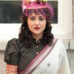 Swastika Mukherjee Instagram - This was one of the most difficult pieces to recreate. The same has similar motifs of Sambalpuri Ikkt borders and the lower half of the body had zari woven alongside cotton. Little flowers all over the body, big petalled flowers on the pallu. Big zari border and white with subtle black and brown. One of the most beautiful understated sarees in this series. @swastikamukherjee13 in the third from the “Maayer Sharee” series. Managed by @lipstickler Styled by @rishabhad Photography: @upaharbiswas Make up: @prosenjit4867 Hair: @mallicknita.bigbi Location : Niavara courtesy @ranit.maiti Kolkata