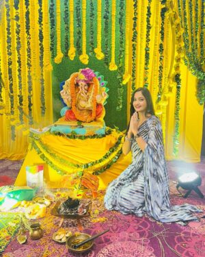 Tamanna Vyas Instagram - Ganapati Bapa Morya 🙏🏻

#ganeshchaturthi #ganpatibappa #ganeshpuja