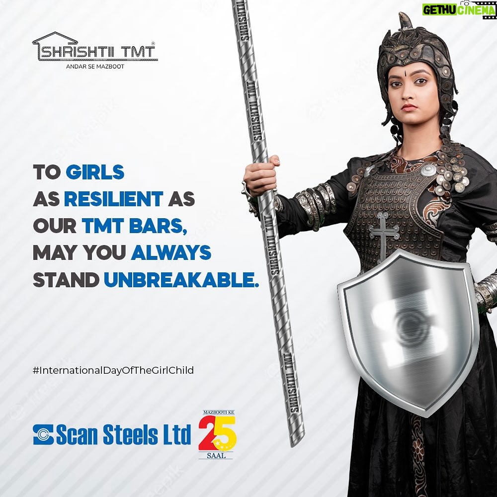 Tamanna Vyas Instagram - To girls as unbreakable as our TMT bars, your strength and determination inspire us all. Keep shining, rising, and breaking barriers. #InternationalGirlChildDay #InspiringResilience #ScansteelsLimited #ShrishtiiTMT #Strength #TMTbars #Steel #Miles #Build #Durable #Strong #Shine #SteeIIndustry #Odisha Bhubaneswar, India
