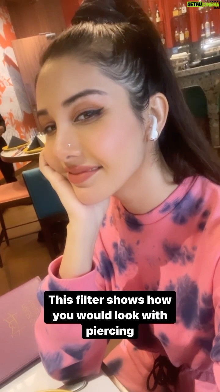 Tanu Khan Instagram - What do u think? 🤔 should I do it? 😜 . . . . . #ola #trendingreels #instamood #cute #cutesong #tanukhan #nosepiercing #nosepiercingfilter #nosepiercings House of Mandarin