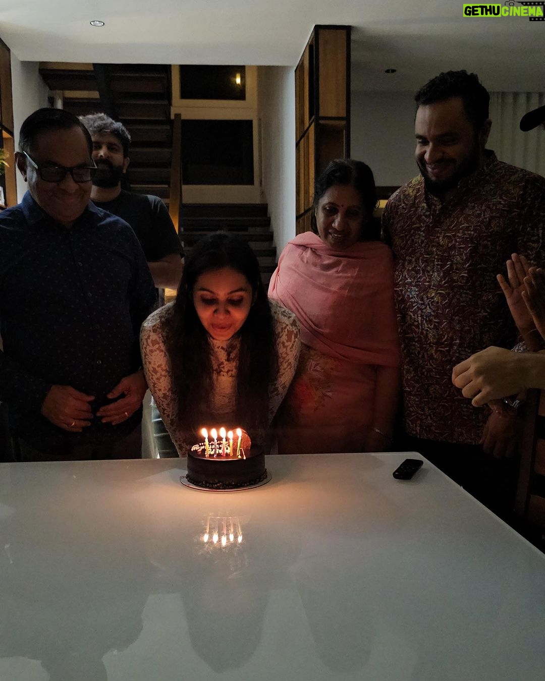 Tanvi Ram Instagram - Sharing some of my happy memories from my birthday :) Every year my birthday gets better and I can't thank enough to each and everyone who made this day a special one by wishing me:) And biggg warmmm huggggsss to my family and friends for travelling miles to be with me♥️ Definitely another best birthday ☺️☺️🤗♥️ @sandhya_kp_ @sulthana.razak @athmiyainsta @elsamma_johnson_ 🤗🤗🤗♥️♥️♥️😍😍😍😘😘😘 Team abhilasham for celebrating my birthday😁 This is my first birthday in malayalam set and this is going to be my lifetime memory♥️ @shamzuzayba @sajadkaakku @salman_skm @sams.o.n @nishadalikkal And my very own family♥️ @sangeethram #fromthehappiestsoul♥️ #thankyou #Ifeelvalued #ifeelcomplete Mukkam, Calicut