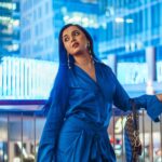 Tejasswi Prakash Instagram - Embrace change 💙 . . . . . 📸 @that.nikhil Styled by @natashaabothra With @priyankaa.a_91 @mausmi_mitra_ Outfit:- @nidhiandmahak Earring:- @ruhhette