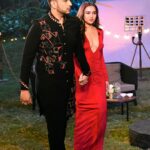 Tejasswi Prakash Instagram - When you’re with the right person.. there are no challenges in love ❤️‍🔥Don’t Forget to watch #TemptationIslandIndia with my own little red hot temptation @tejasswiprakash tonight at 8 only on @officialjiocinema Outfit: @bharat_reshma
