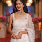 Tejaswini Gowda Instagram - Peace 🤍 Outfit: @annamstudio ♥️ Jewellery: @new_ideas_fashions 🥰