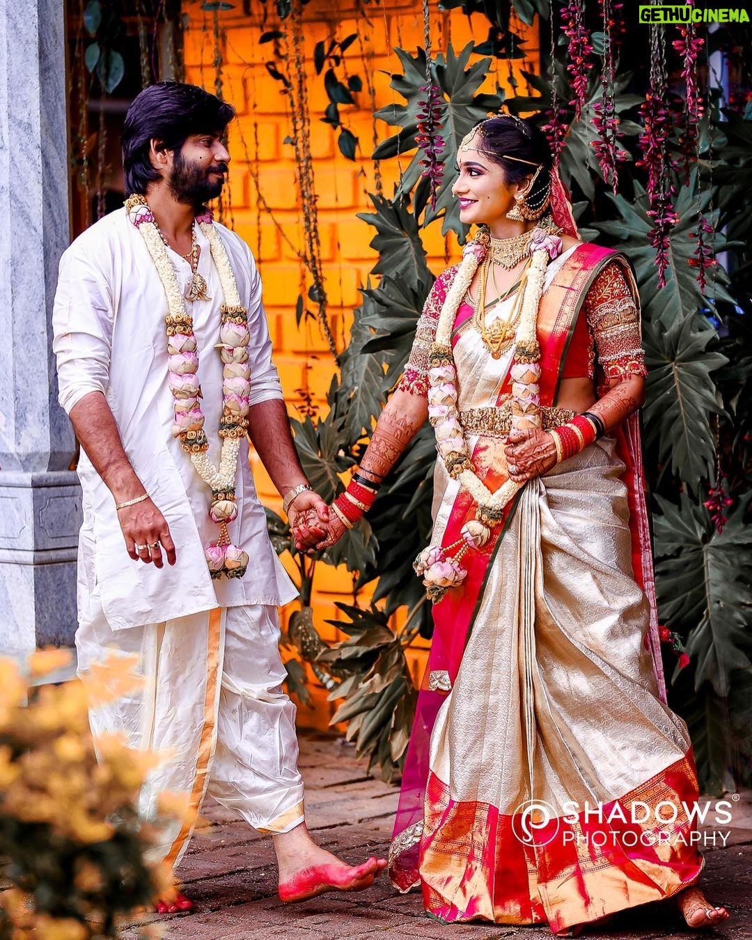 Tejaswini Gowda Instagram - As pure and divine so is our love ❤️ #telgu #telguactress #telgubride #telguwedding #saree #mua #muachennai #photooftheday #photoshoot #shadowsphotography #shadowsphotographychennai #shadowsphotographybyajay #designationwedding #love Bangalore, India