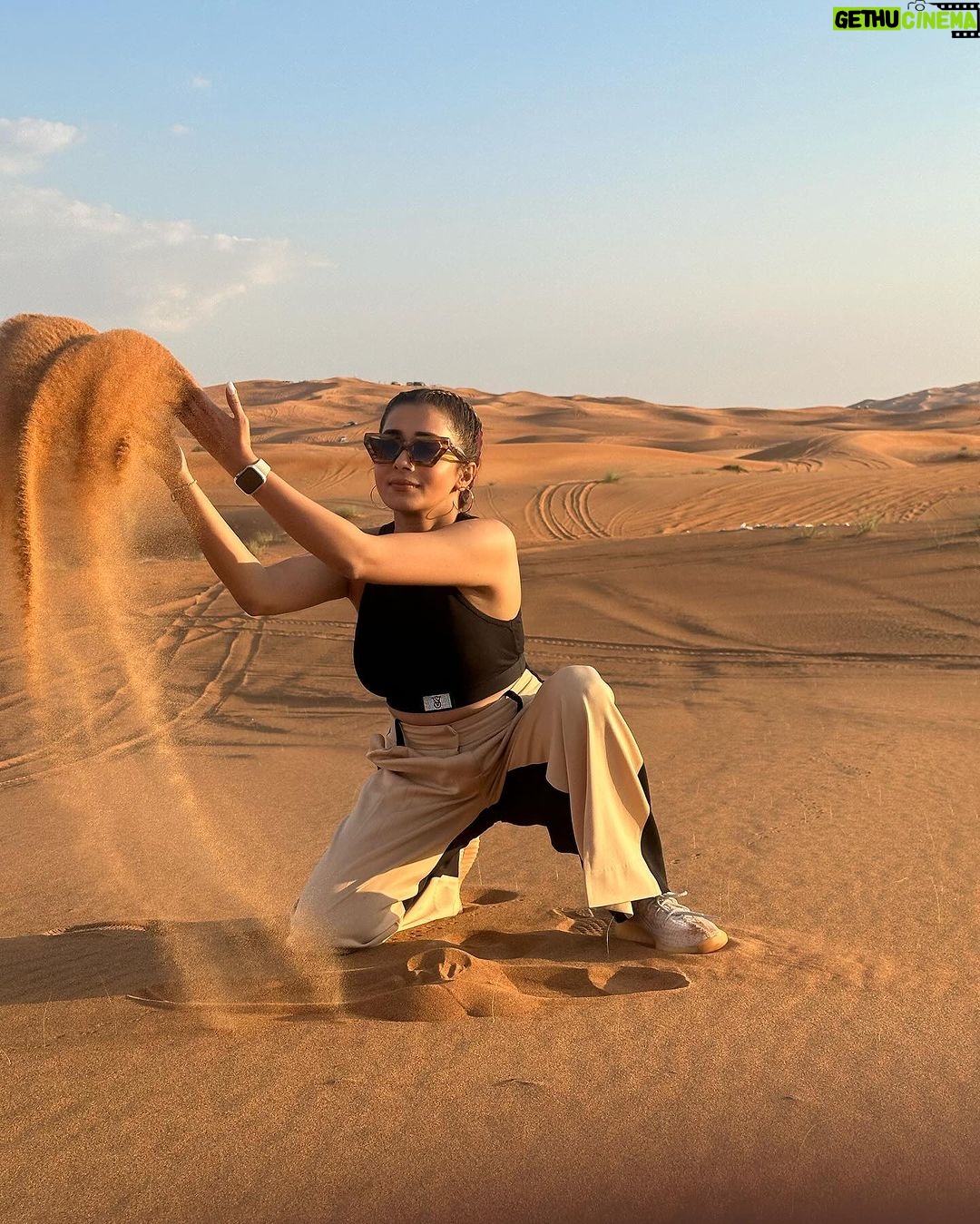Tina Datta Instagram - The desert tells a different story every time one ventures onto it .. .. . . . Thank you @deals4trip for curating such a memorable experience for me, smooth service and customer service from Nadia. Contact +971 56 669 6251 when in dubai next for great deals. . . . #dubai #tina #tinadatta Dubai Desert