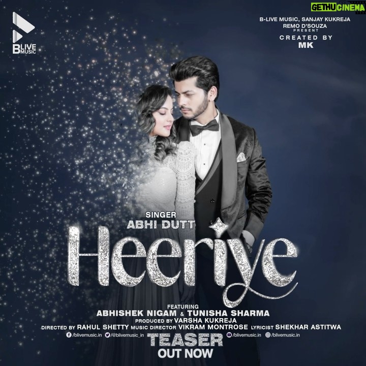 Tunisha Sharma Instagram - Is it okay to lose "yourself" in love after losing "your" love? Confused? Stay tuned to find out! #Heeriye Teaser Out Now, Link in bio. Featuring : @theabhisheknigam & @_tunisha.sharma_ Presented to you by - #SanjayKukreja, @remodsouza & @blivemusic.in Created By : @mkblivemusic Directed By : @rahuldid Produced By : @varsha.kukreja.in Lyrics By : @shekharastitwa Music Director: @vikrammontroseofficial Additional Programming By : @appaithefuzzyguy Mix & Master By : @ericpillai #Heeriye #AbhishekNigam #TunishaSharma #LoveSong #Lovesong2022 #LatestMusic #blivemusic