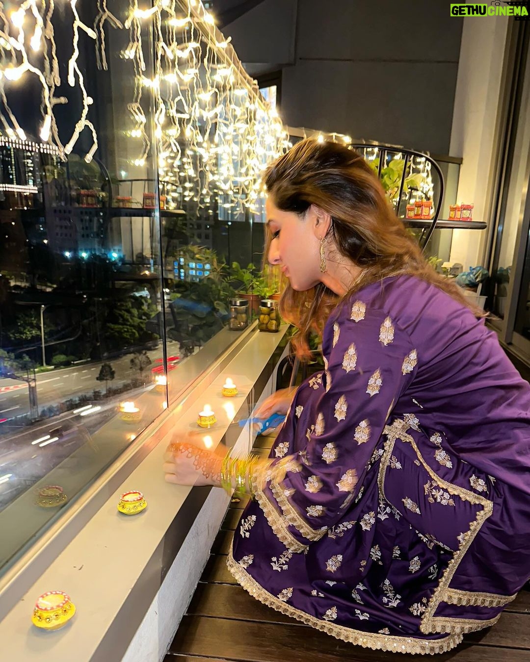 Uditi Singh Instagram - Here’s to love, light & ladoos…🪔💜✨ Thank you @shopmulmul for the outfit 🫰🏻 Kuala Lumpur, Malaysia