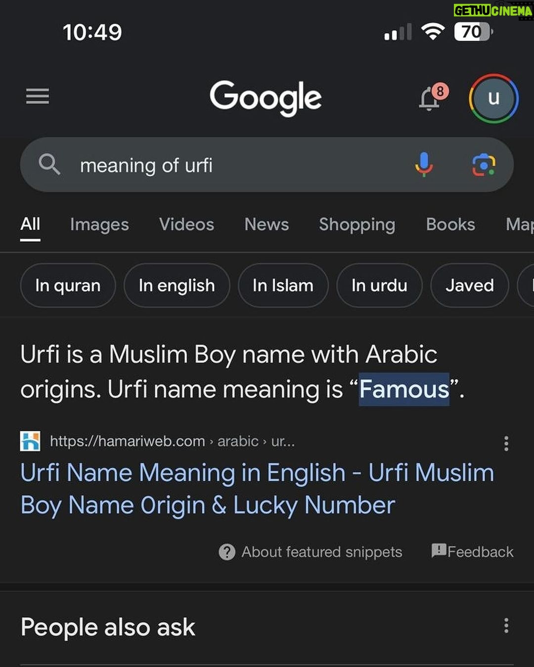 Urfi Javed Instagram - I’m I the only Urfi living up to the name ? Where my other urfis at