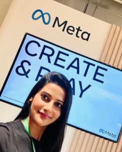 Ushasi Ray Instagram - 19-11-23 @metaindia office photo dump 💙 #thread@thon With these cuties @chayhere_ @dasoham_ One Bkc
