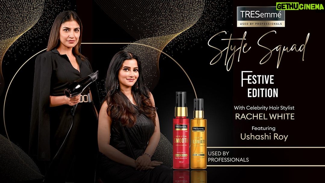 Ushasi Ray Instagram - Getting a hair transformation during the festive season – check! TRESemmé Style Squad and Celebrity Hairstylist Rachel White totally transformed my hair ahead of the festive season and gave me a total festive makeover! Check the whole episode here to recreate my voluminous 90s blowout: https://bit.ly/3rXNbgK OUT NOW! @tresemme.india #ad