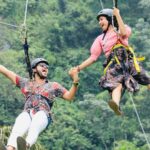 Vishnu Priya Instagram – Feeling like superheroes in mid -air 🦸🏻‍♂️🧝🏻‍♀️ 
.
#zipline #1km #munnar #crazy #adventure #firsttime #life #couplegoals #couples #instagram #instadaily #instalove #insta #sidshnu #subscribe #like #share #comment #thankyou