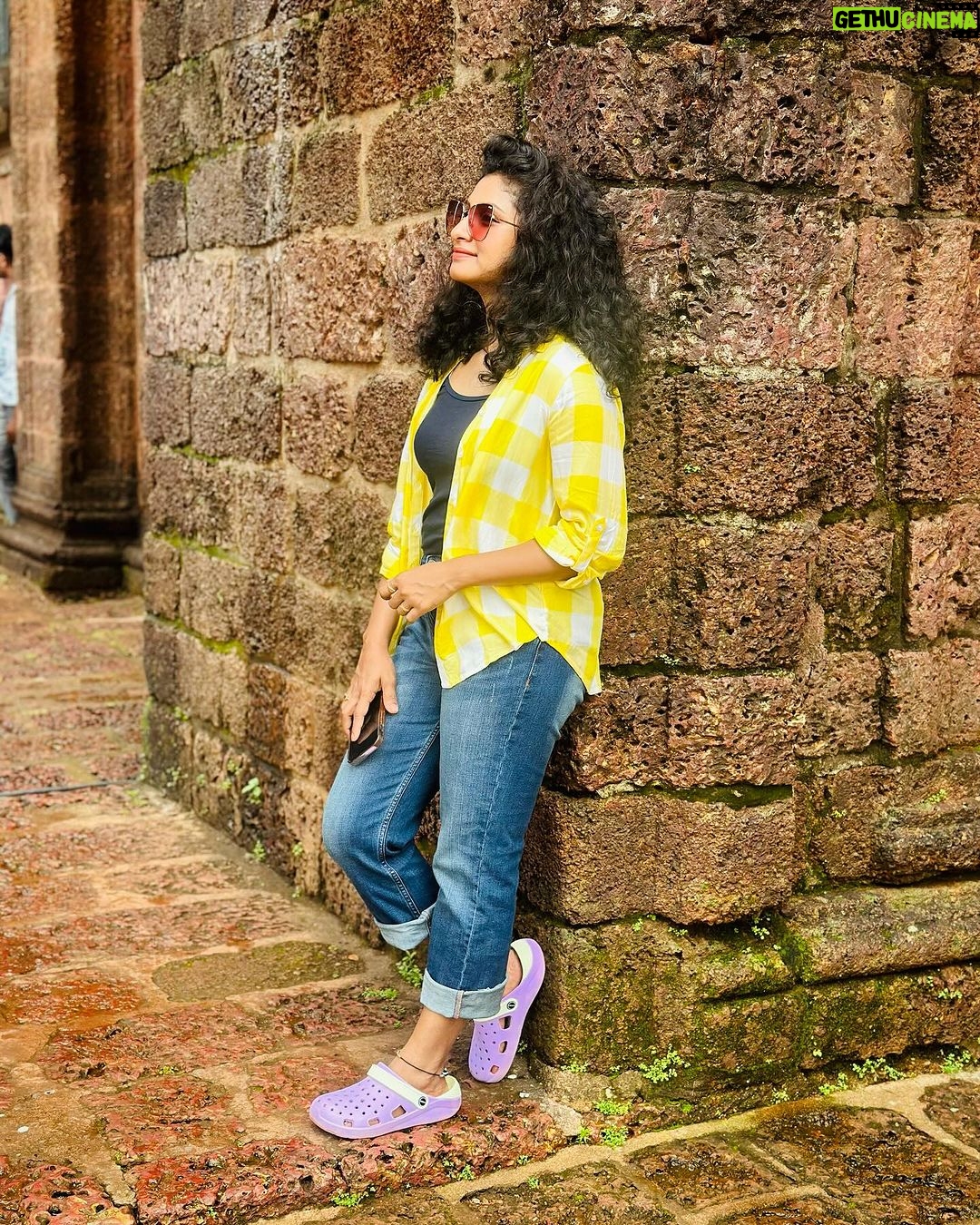 Vishnu Priya Instagram - Iβm on energy saving mode π€ͺπππ«Άπ» . π·: @siddhardhvarma_official β₯οΈ . #sun #morning #goodvibes #goodday #spreadlove #spreadpositivity #fresh #trip #sidshnu #subscribe #like #share #comment #instagood #instagram #instadaily #instacool #blessed #thankyouthankyouthankyou #loveyouall Old Goa Church