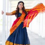 Vishnupriyaa bhimeneni Instagram - SARVEJANA SUKHINOBHAVANTHUU.. 🦋💙🎆💥🥰🧡🙏🙏 Styled by - @greeshma_krishna.k Outfit by - @mangai_collections Jwellery- @yuvi_collections 📸 @joy.photographyy #VISHNUPRIYABHIMENENI #festivalseason #pandagoenjaayii #blessings #lovetoall #Sankranthipandaga #coloursandlove❤