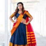 Vishnupriyaa bhimeneni Instagram - SARVEJANA SUKHINOBHAVANTHUU.. 🦋💙🎆💥🥰🧡🙏🙏 Styled by - @greeshma_krishna.k Outfit by - @mangai_collections Jwellery- @yuvi_collections 📸 @joy.photographyy #VISHNUPRIYABHIMENENI #festivalseason #pandagoenjaayii #blessings #lovetoall #Sankranthipandaga #coloursandlove❤