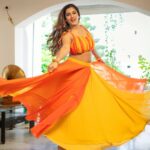 Vishnupriyaa bhimeneni Instagram - Patakha kudi 💥💥 Outfit :@rekhas_couture Designer :@kirthana_sunil 📷 : @teampixel8 #VISHNUPRIYABHIMENENI #diwalilight #bethelight #bethelove #orangeisthenewgold🧡 #kirthanasunil