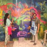 Vishnupriyaa bhimeneni Instagram - Thankyou for this @manohar_chiluveru Artkriya... Grateful colour filled Saturday 😍😍💖💖💖💖 4-06-22 ❤️💙💖 #vishnupriyabhimeneni #loveforthecolour💙 #Art #create #letgo #liveinthemoment #makemoments #Sarvejanasukinobhavantu
